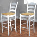 30" Ladder Back Stool in White (Set of 2)