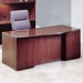 Vitality 72" W 3/4 Double Pedestal Bow Front Executive Desk with Drawers