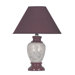 Ceramic Table Lamp with Marbled Base in Burgundy
