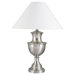 Classic Metal Table Lamp with Curvy Base in Satin Nickel