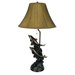 Brushed Dolphin Table Lamp in Brown