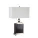 Table Lamp with Off White Shade in Dark Espresso