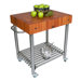 Cucina Americana D'Amico Kitchen Cart with Butcher Block Top