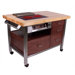 Pro Chef Restaurateur Mobile Kitchen Cart with Wood Top