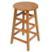 Backless Bar Stool in Natural Oak