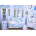 Minky Blue Bubbles 4 Piece Crib Bedding Set