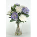 Hydrangeas and Peonies in Glass Vase