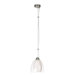 Opal Inner and Clear Outer Glass Pendant in Satin Chrome