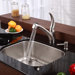 Stainless Steel Undermount 23" Single Bowl Kitchen Sink with 10.75" Kitchen Faucet and Soap Dispenser