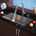 Stainless Steel Undermount 32" Single Bowl  Kitchen Sink with Kitchen Faucet and Soap Dispenser
