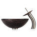 Copper Illusion Glass Vessel Sink and Waterfall Faucet