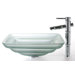 Square Frosted Oceania Glass Sink and Bamboo Faucet