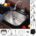 Stainless Steel Undermount 20" Single Bowl Kitchen Sink with 14.9" Kitchen Faucet and Soap Dispenser