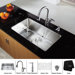 30" Undermount Single Bowl Kitchen Sink with 14.4" Faucet and Soap Dispenser in Chrome