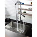 Three Handle Single Hole Bar Faucet with Soap Dispenser and Pull Out Sprayer