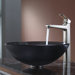 Black Glass Vessel Sink and Virtus Faucet