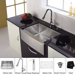 30 inch Single Bowl Stainless Steel Kitchen Sink with Chrome Kitchen Faucet and Soap Dispenser