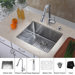 19" W x 32.75" L Undermount Single Bowl Stainless Steel Kitchen Sink with Chrome Kitchen Faucet