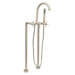 Contemporary Floor Mount Tub Faucet Trim Metal Cross Handles