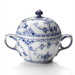 Blue Fluted Half Lace 6.75 oz. Sugar Bowl with Lid