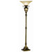 Southern Dogwood Torchiere Floor Lamp in Antique Brass