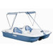 Monaco Deluxe Four Person Pedal Boat with White Deck and Blue Hull with Canopy