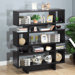 Celio Three-Tier Bookcase / Display Cabinet in Black