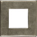 Metal Square Frame Ceramic Tile Accent in Pewter