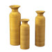 Striped Accents Glazed Ceramic Vase in Canary Yellow (Set of 3)