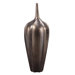 34" Tall Wood Vase with Pewter Finish and Bronze Highlights