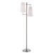 Tefilo Two Light Floor Lamp in Polished Steel