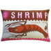 Postage Cotton Shrimp Print Pillow
