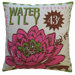 Postage Cotton Waterlily Print Pillow
