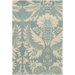 Tufted Pile Powder/Cream Damask Rug