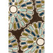 Tufted Pile Chocolate/Aqua Flora Rug