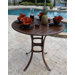 Outdoor Slatted Aluminum Round Pub Bar Table