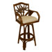 Cancun Palm Indoor Swivel Rattan 24" Counter Stool in TC Antique Finish