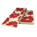MUmodern Two Towels and One Cloth in Red Poppy