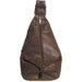 Distressed Leather Pebble Calf Travel Sling in Brown