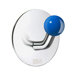 Beslagsboden Single Hook with Blue Knob in Polished Stainless Steel