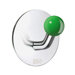 Beslagsboden Single Hook with Green Knob in Polished Stainless Steel