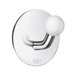 Beslagsboden Single Hook with White Knob in Polished Stainless Steel