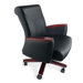 Accel Executive Mid-Back Leather Managerial Chair with Arms