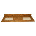 61" x 22" 3cm Double Rectangular Bowl Granite Vanity Top with 8" Centers in Giallo Fiorita