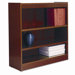Square Corner Bookcase, Finished Back, Wood Veneer, 3-Shelf, 36x12x36, Cherry