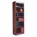 Narrow Profile Bookcase, Finished Back, Wood Veneer, 6-Shelf, 24x12x72, Med. Oak                                             