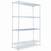 Industrial Wire Shelving Starter Kit, 4 Shelves, 48w x 18d x 72h, Silver                                                     