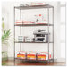 Complete Wire Shelving Unit with Casters in Black Anthracite