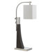 Downbridge Metal Desk Lamp in Brushed Steel/Wood