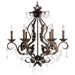 6 Light Chandelier with Crystal Drops